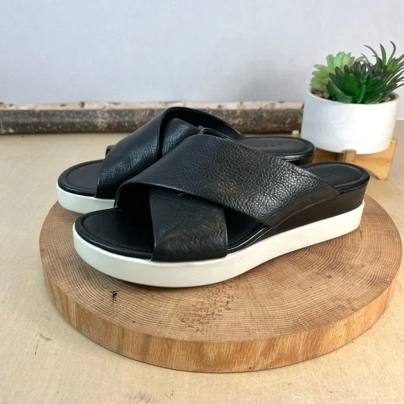 Ecco Touch Plateau Sandals in Black Leather Size 37 - Picture 3 of 16